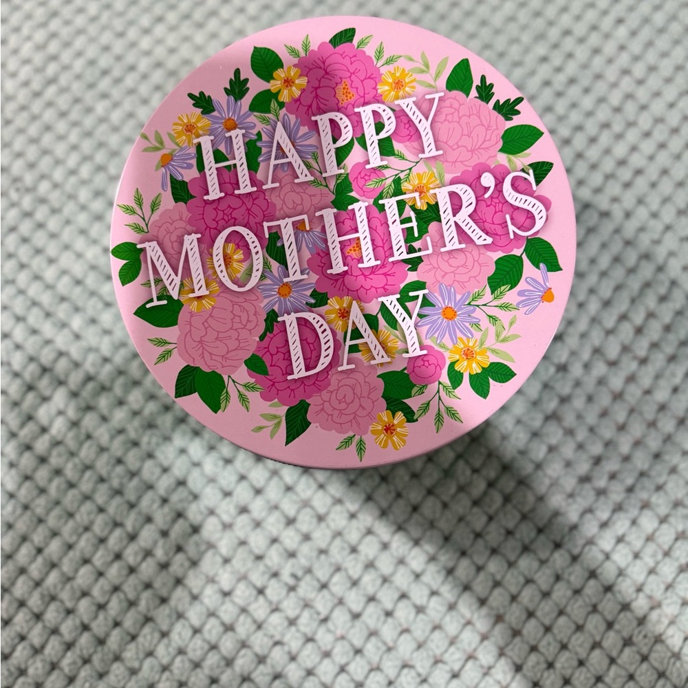 Happy Mother’s Day decorative tin box,  intended as a gift box for Mother's Day
